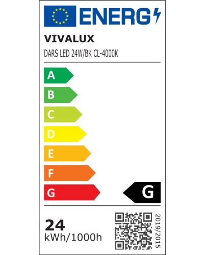Φωτιστικό LED  Vivalux - Dars 4661, 24 W, 22.5 x 3.5 cm, μαύρο - 3